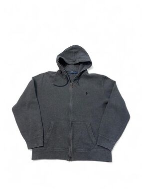 Polo Ralph Lauren full zip double knit hoodie grey XL mens VTG